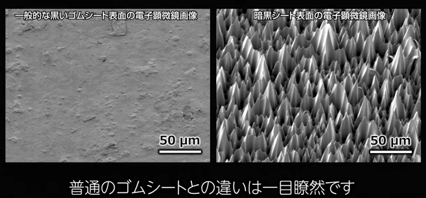 暗黒シートと普通のシートの構造比較