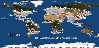 5700年の文明の発達を3分に縮めた動画