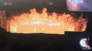 人工衛星の部品をプラズマで蒸発させる