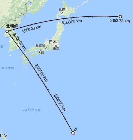 北朝鮮ミサイルはグァムを狙える飛距離