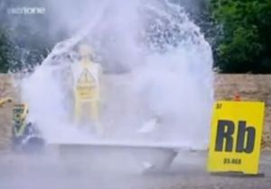 ルビジウムとセシウムを水に入れると大爆発を起こす