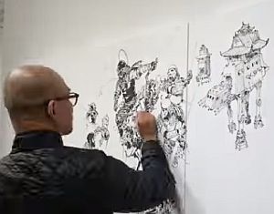 戦国時代風スターウォーズを描いた絵