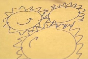 動かない3つの歯車